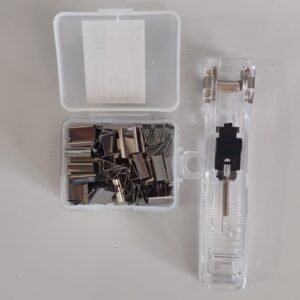 Kit Clips Binder + Grampeador Transparente